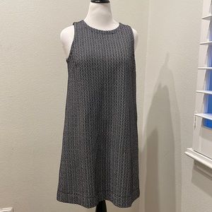 LOFT Large black and white knee length office dress